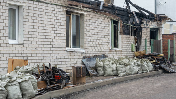 Professional Fire Damage Removal technician working in Clear Lake, WI